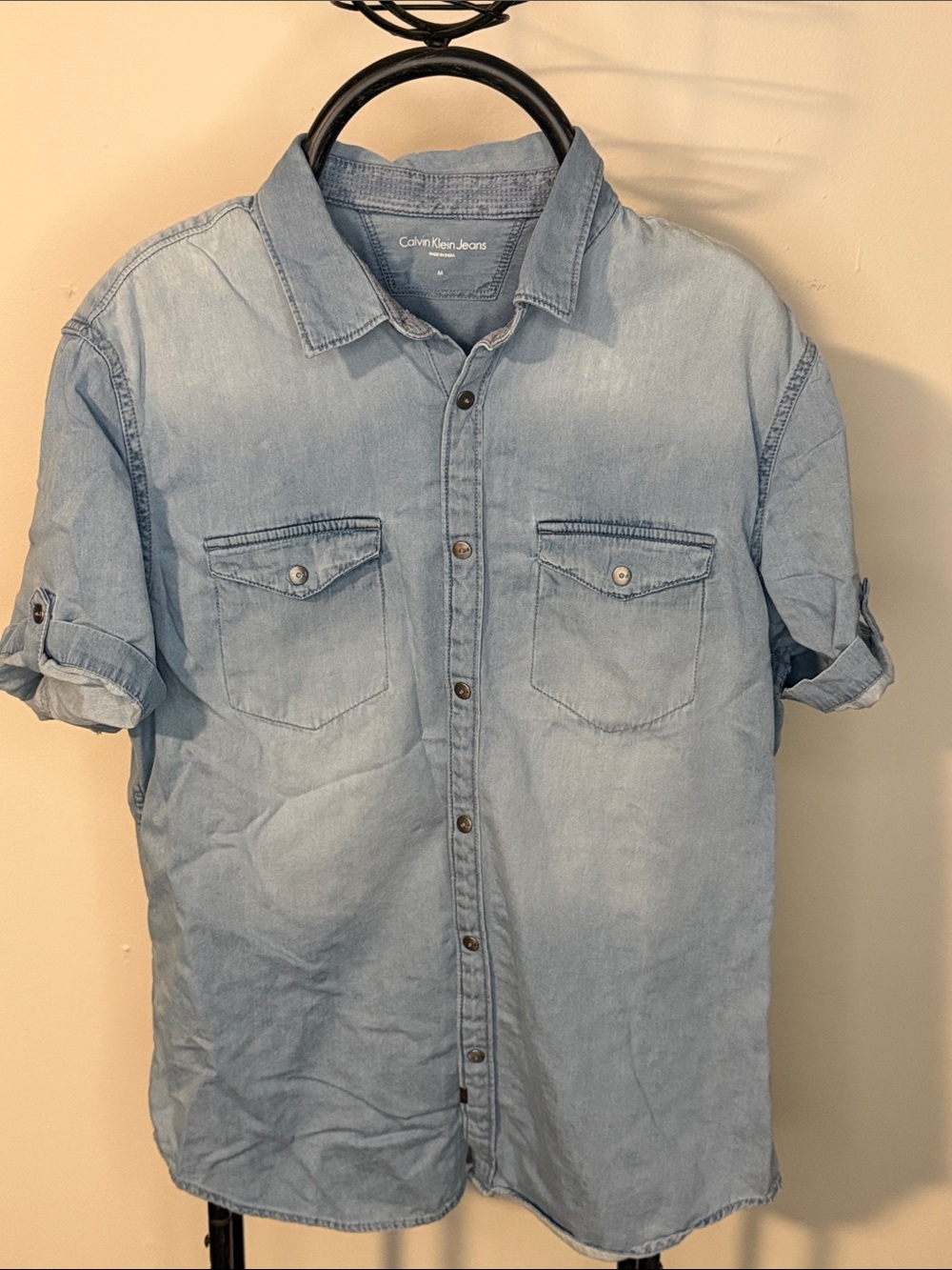 Calvin Klein Jeans Light Blue Denim Button-Down Shirt